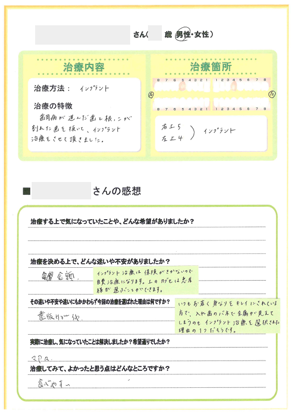 インプラント治療_70代・男性　3